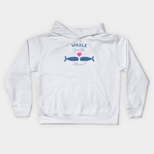 whale you be mine Kids Hoodie